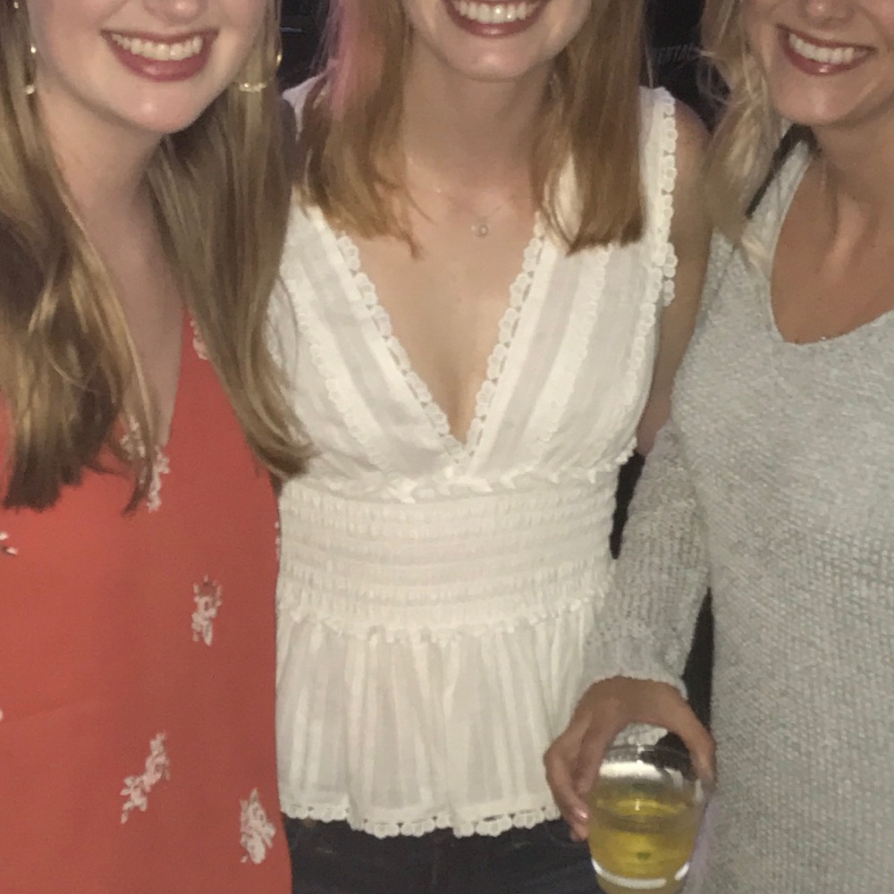Designer tank top, worn twice